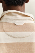 KHAKI MELANGE, STRIPED RUGGER, CLOSE-UP BY GANT AU.