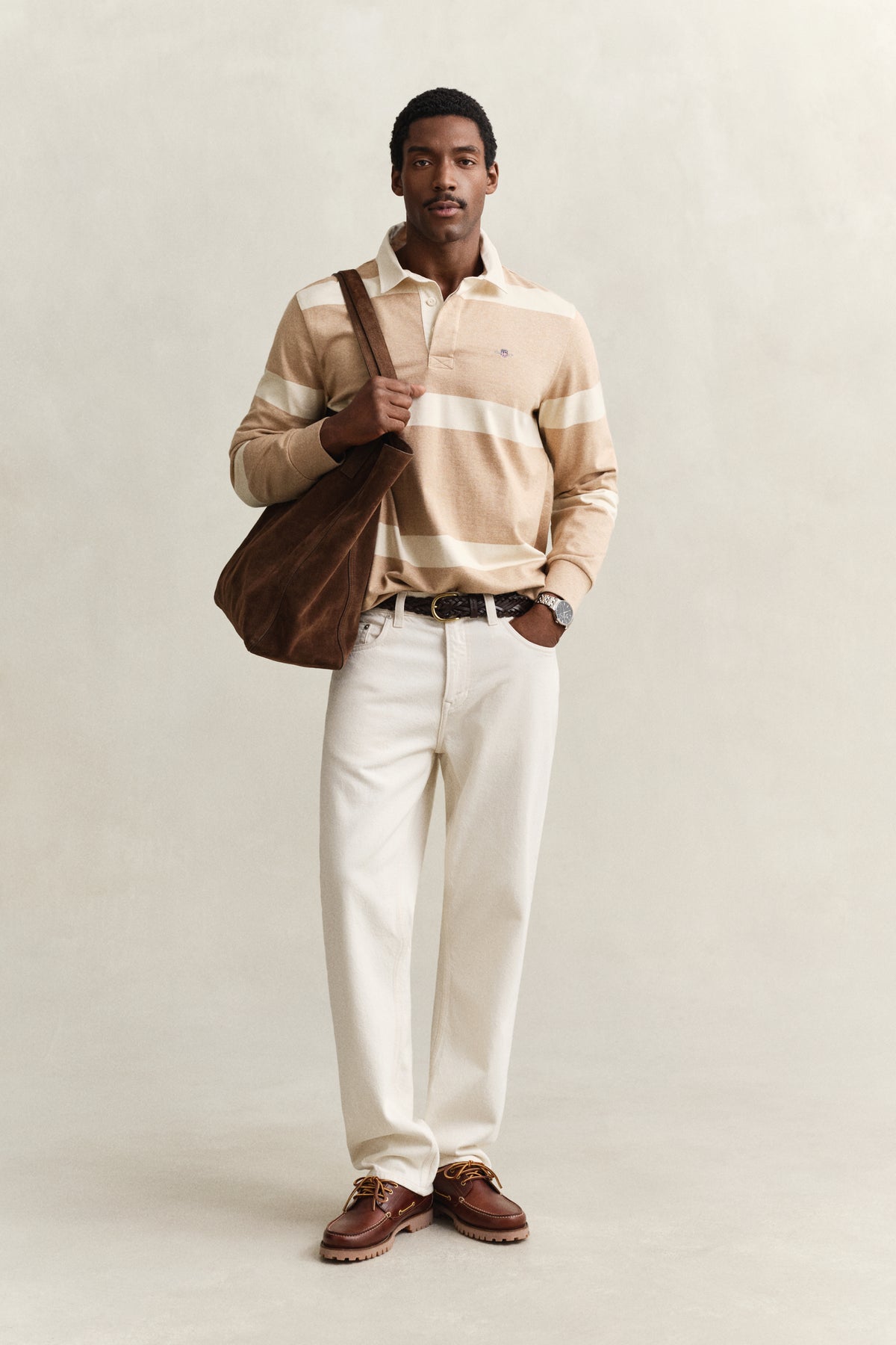 KHAKI MELANGE, STRIPED RUGGER BY GANT AU.