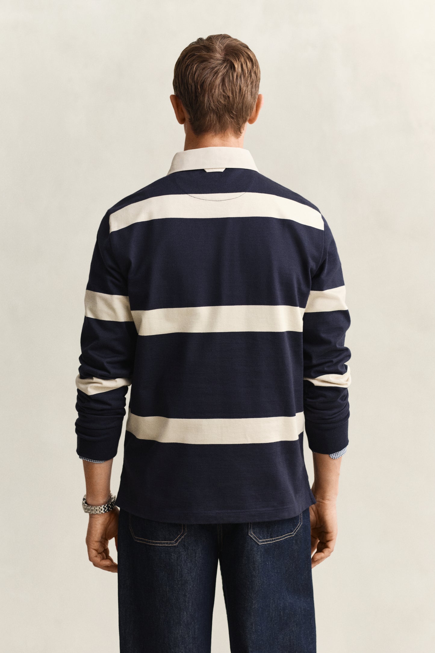 EVENING BLUE, STRIPED RUGGER, BACK-VIEW BY GANT AU.
