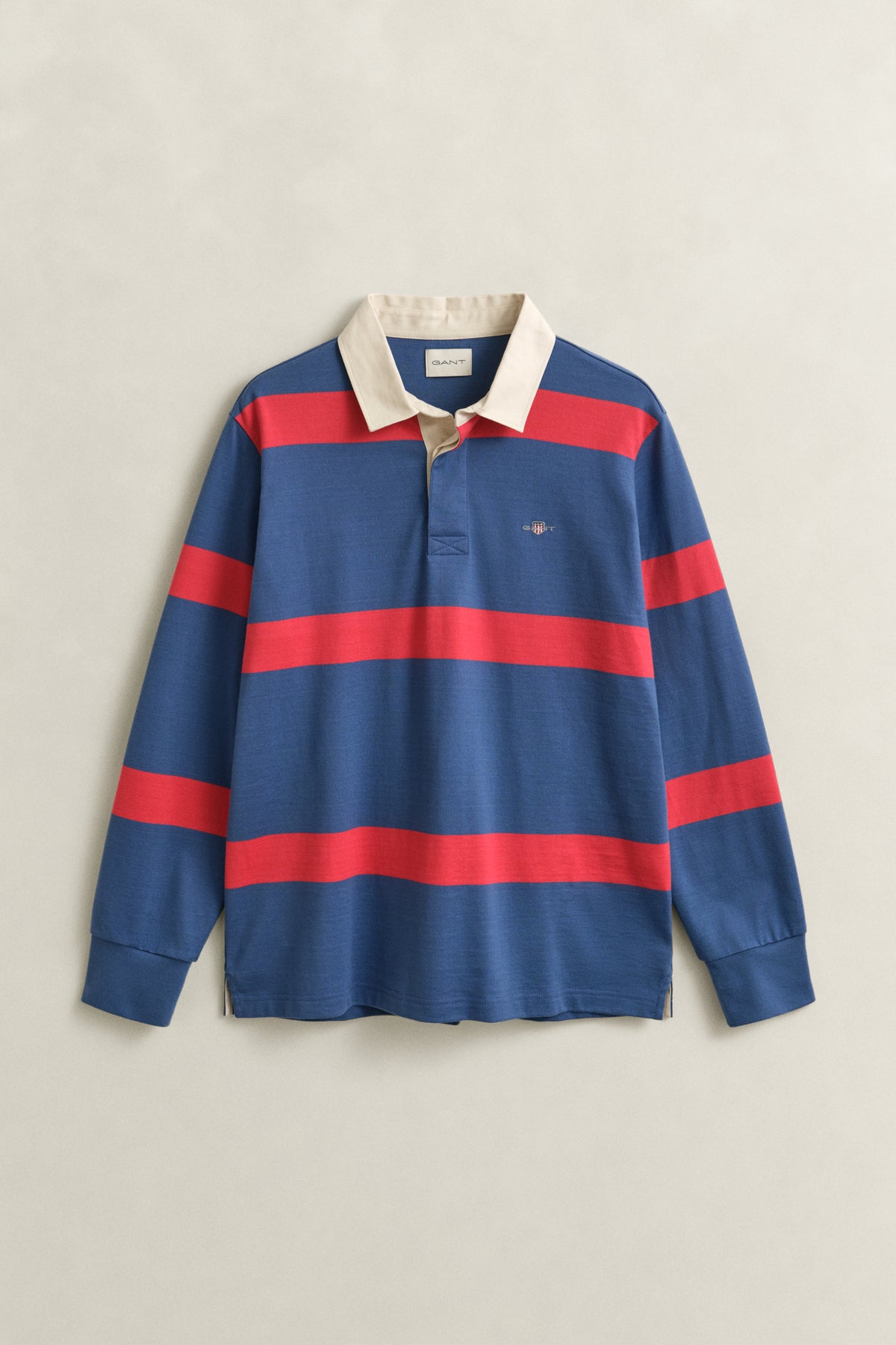 VINTAGE BLUE, STRIPED RUGGER, FLAT-LAY BY GANT AU.
