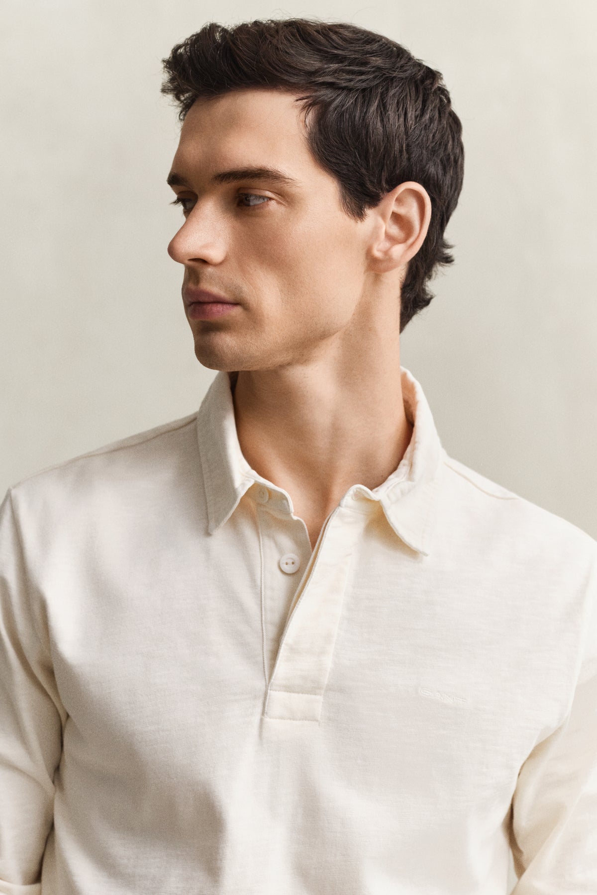 CREAM, WASHED SLUB HEAVY RUGGER, CLOSE-UP BY GANT AU.
