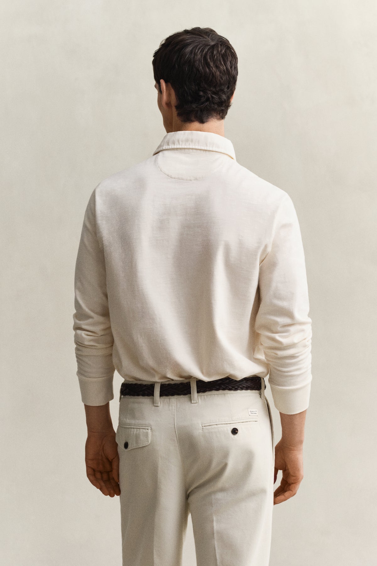 CREAM, WASHED SLUB HEAVY RUGGER, BACK-VIEW BY GANT AU.