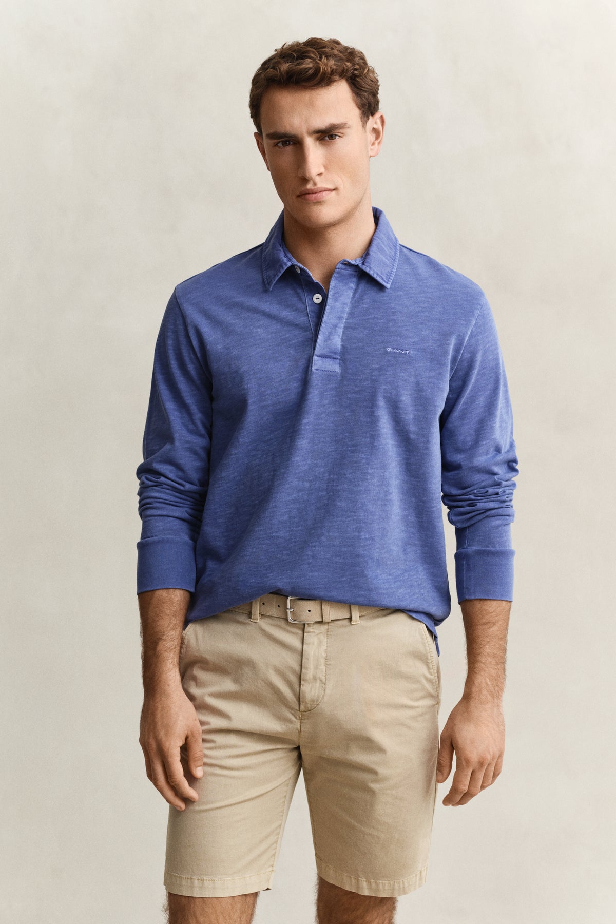 VINTAGE BLUE, WASHED SLUB HEAVY RUGGER, FRONT-VIEW BY GANT AU.