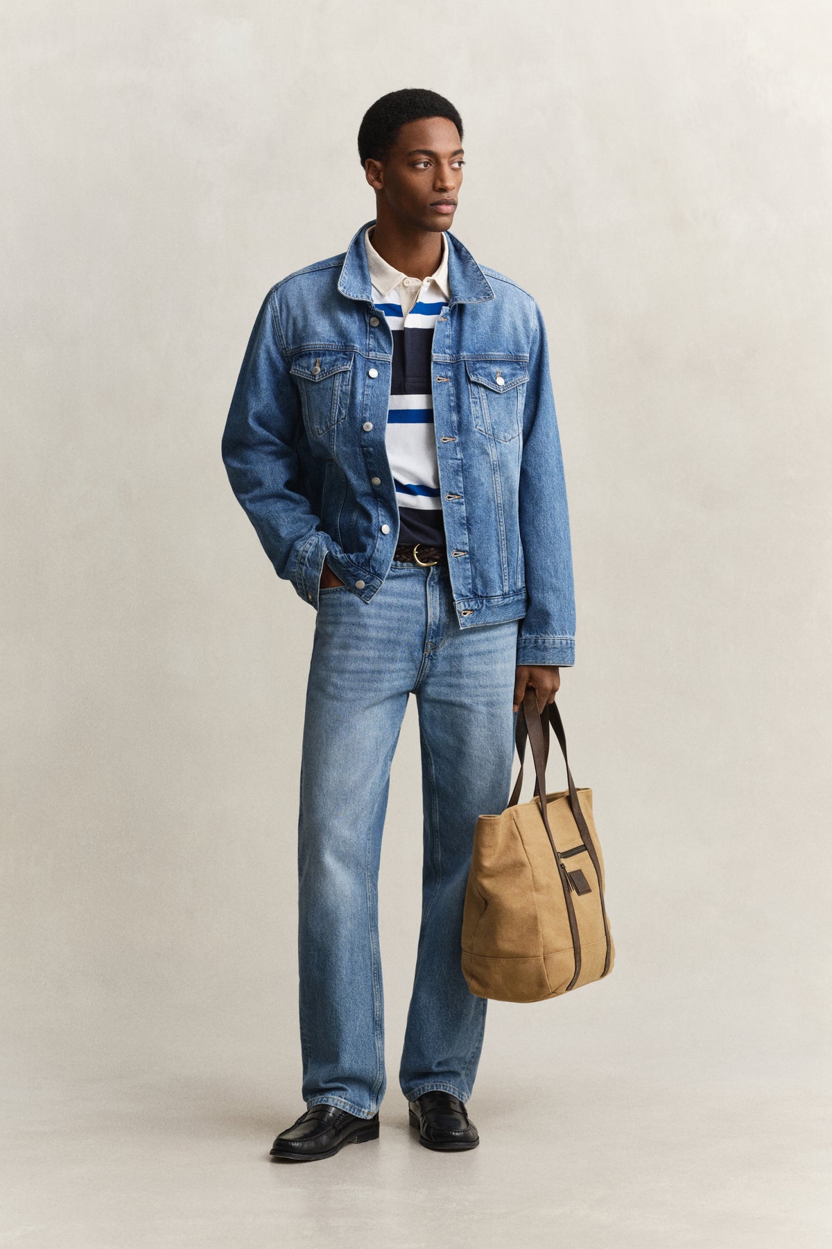 EVENING BLUE, BLOCKED STRIPE RUGGER BY GANT AU.