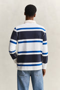 EVENING BLUE, BLOCKED STRIPE RUGGER, BACK-VIEW BY GANT AU.