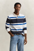 EVENING BLUE, BLOCKED STRIPE RUGGER, FRONT-VIEW BY GANT AU.