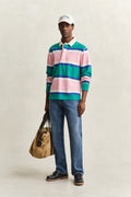 AQUA BLUE, BLOCKED STRIPE RUGGER BY GANT AU.