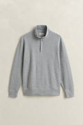 GREY MELANGE, LIGHT SACKER HALF ZIP, FLAT-LAY BY GANT AU.
