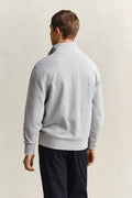 GREY MELANGE, LIGHT SACKER HALF ZIP, BACK-VIEW BY GANT AU.