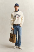 CREAM, SPRAY GRAPHIC C-NECK BY GANT AU.