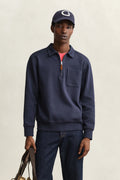 EVENING BLUE, PONTE DI ROMA HALFZIP, FRONT-VIEW BY GANT AU.
