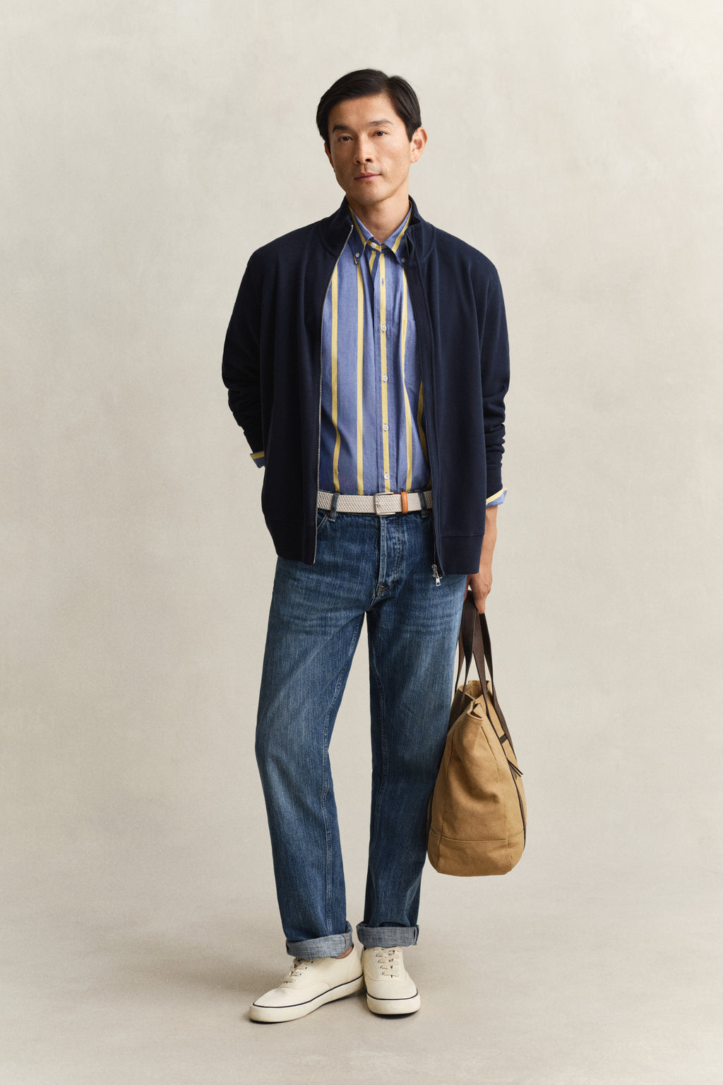 EVENING BLUE, LIGHT SACKER RIB FZ BY GANT AU.