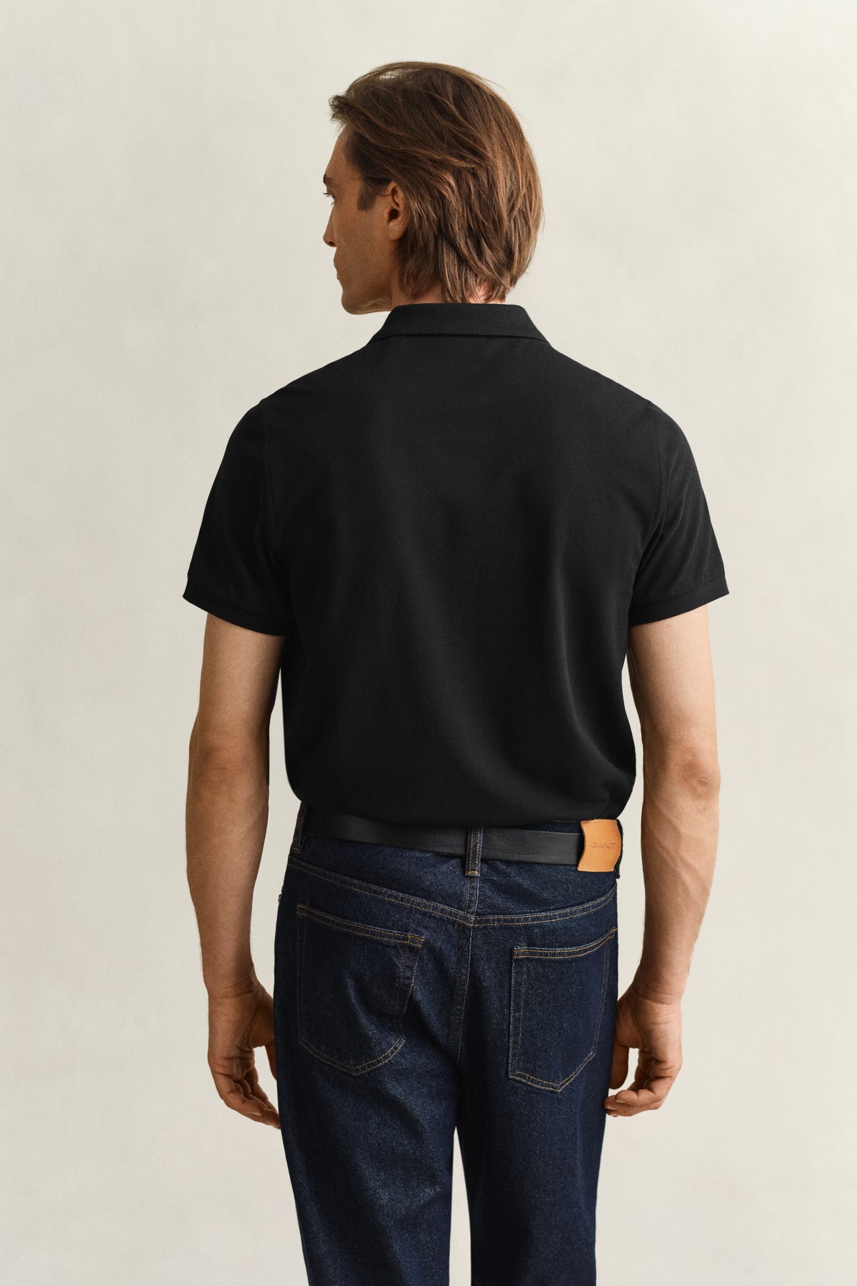BLACK, Classic Regular Polo Shirt, BACK-VIEW BY GANT AU.