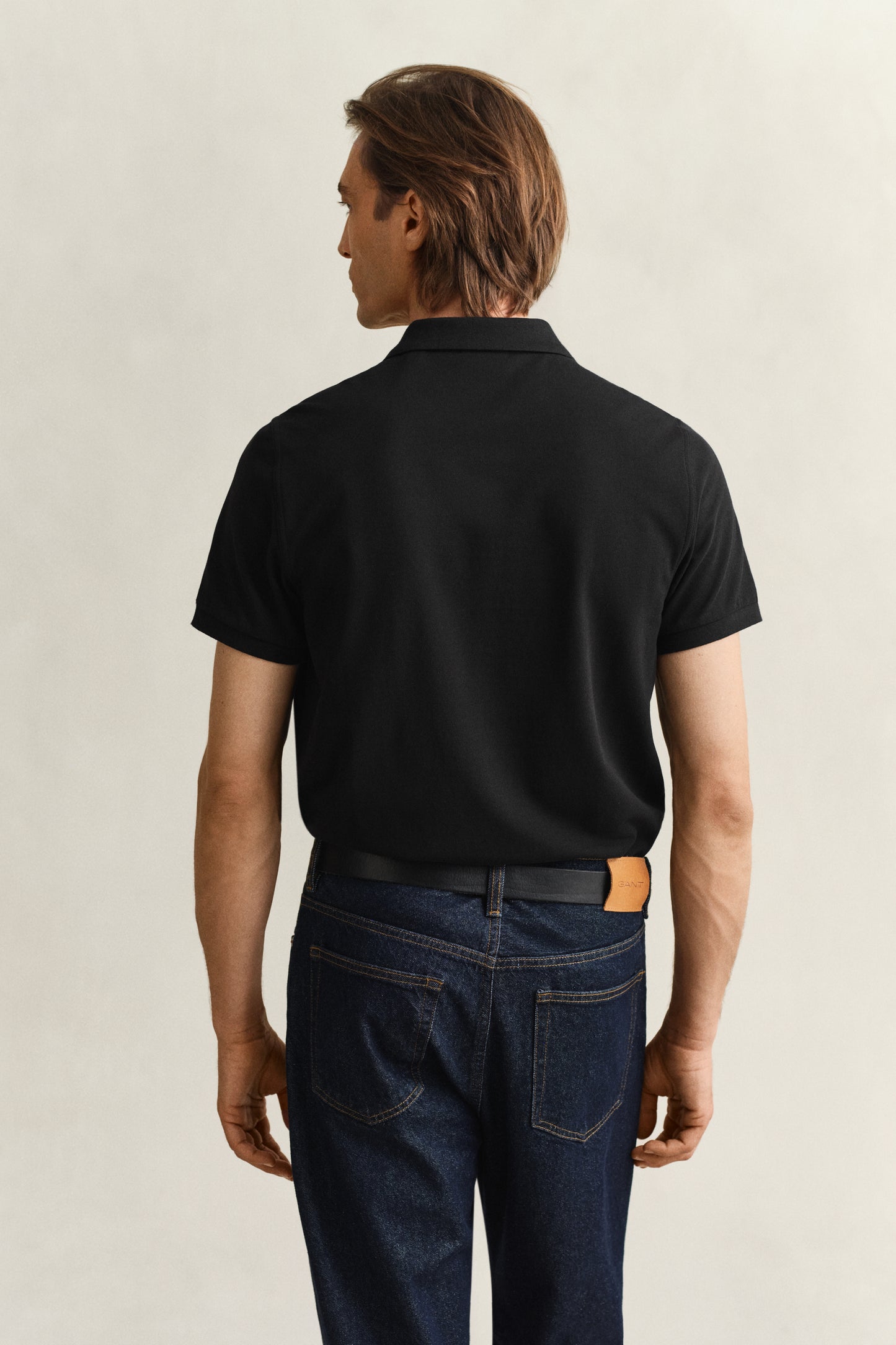 BLACK, Classic Regular Polo Shirt, BACK-VIEW BY GANT AU.