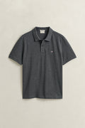 ANTRACIT MELANGE, REG SHIELD SS PIQUE POLO BY GANT AU.