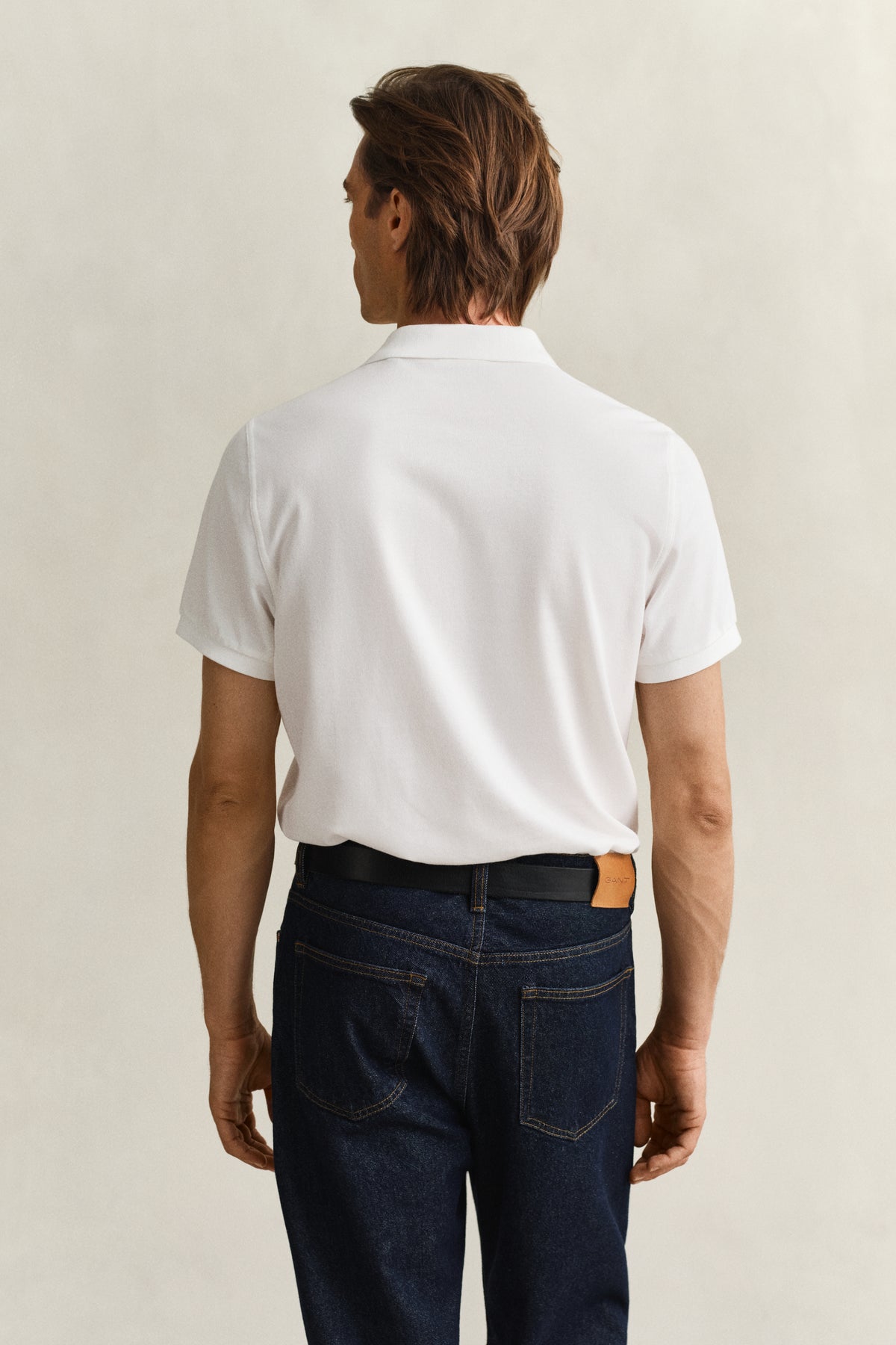 WHITE, Classic Regular Polo Shirt, BACK-VIEW BY GANT AU.