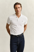 WHITE, Classic Regular Polo Shirt, FRONT-VIEW BY GANT AU.