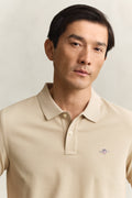 OAT BEIGE, Classic Regular Polo Shirt, CLOSE-UP BY GANT AU.
