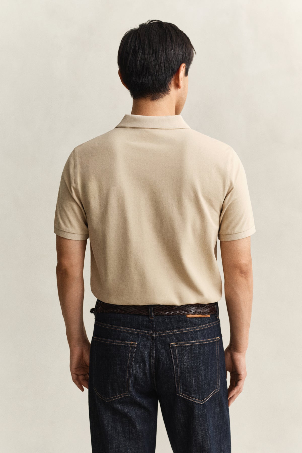 OAT BEIGE, Classic Regular Polo Shirt, BACK-VIEW BY GANT AU.