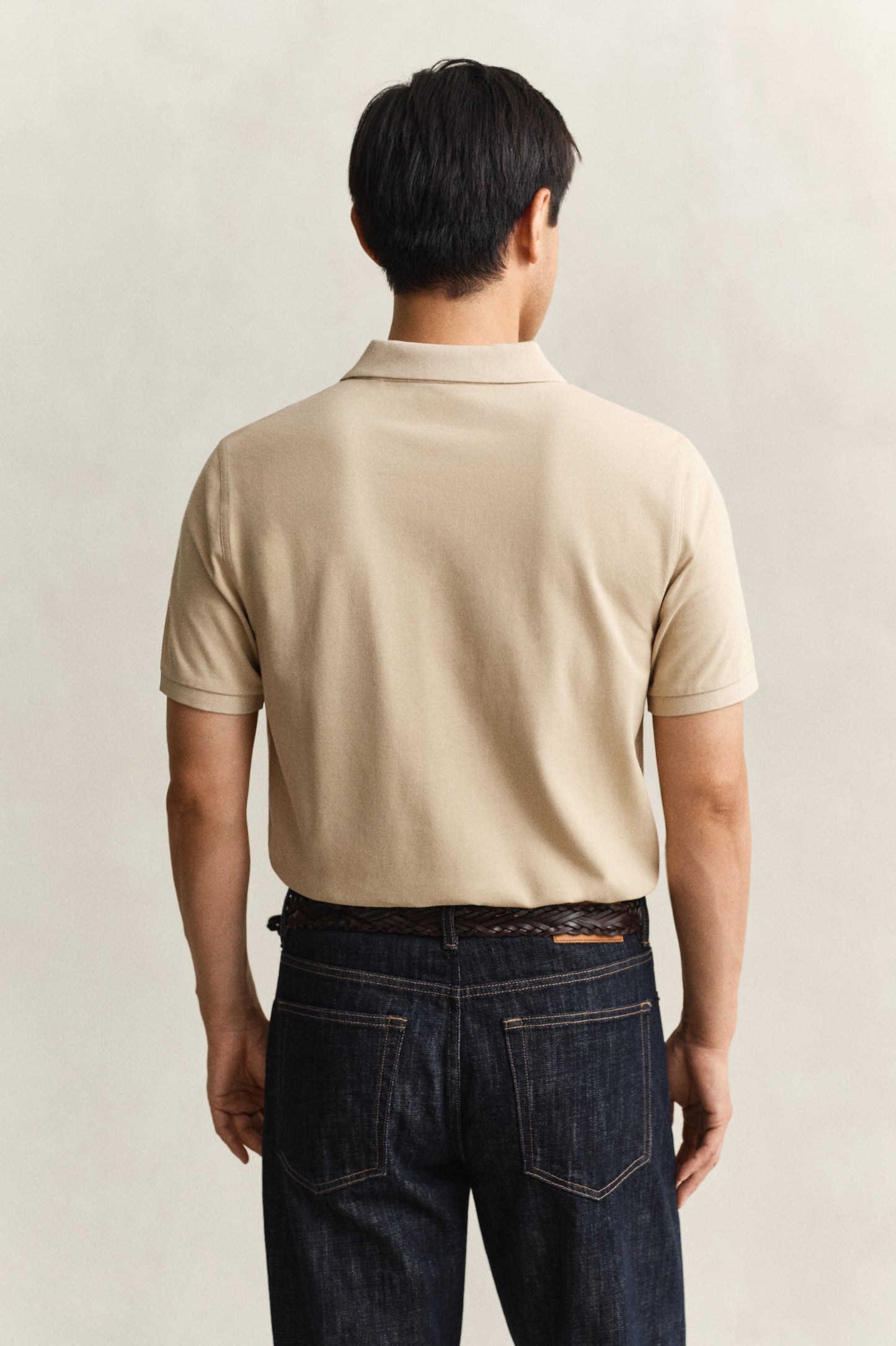 OAT BEIGE, Classic Regular Polo Shirt, BACK-VIEW BY GANT AU.