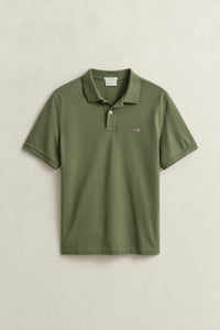 DRY HERB GREEN, Classic Regular Polo Shirt, FLAT-LAY BY GANT AU.