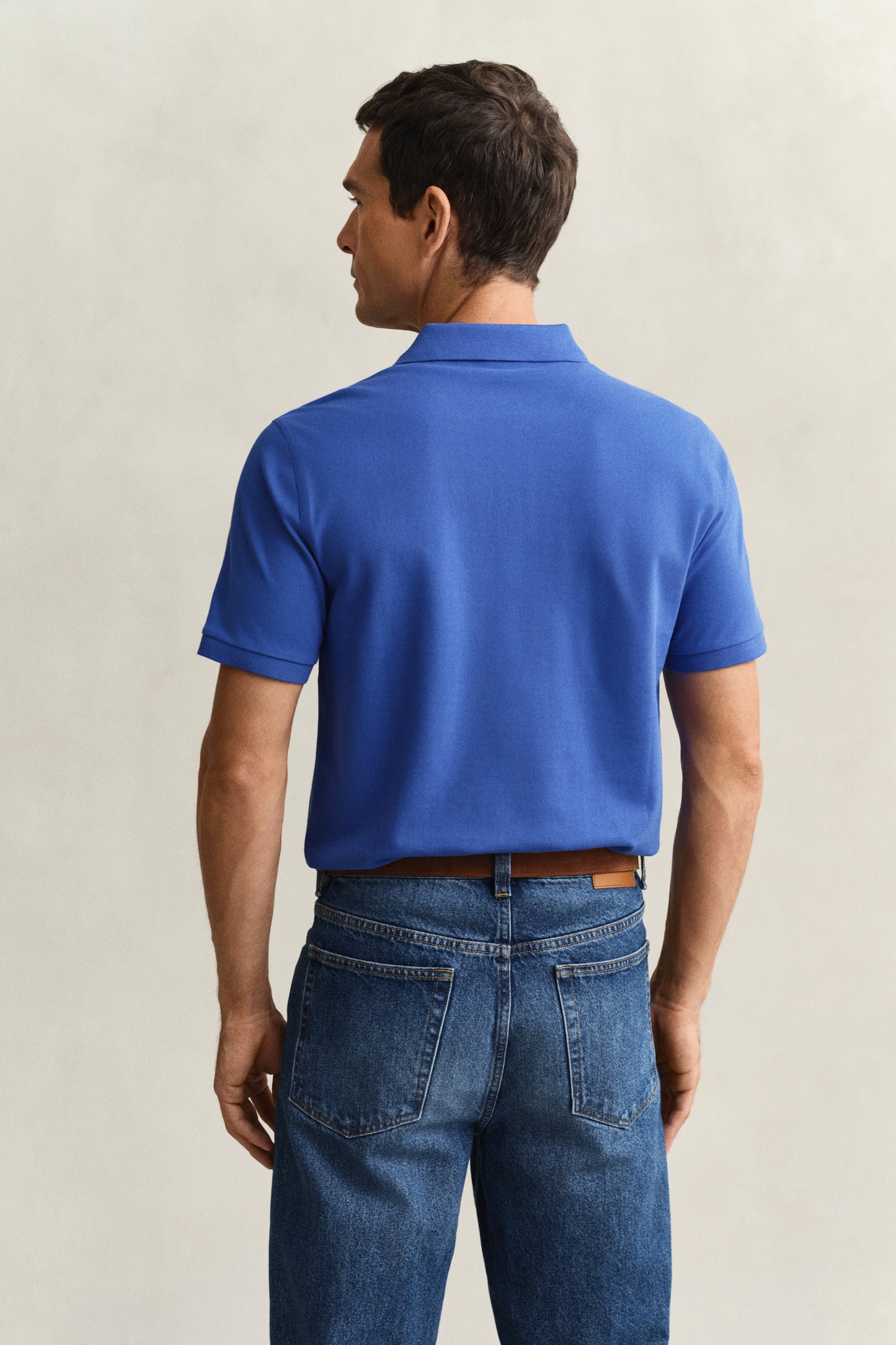 ROYAL BLUE, REG SHIELD SS PIQUE POLO, BACK-VIEW BY GANT AU.