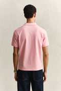 BUBBELGUM PINK, REG SHIELD SS PIQUE POLO, BACK-VIEW BY GANT AU.