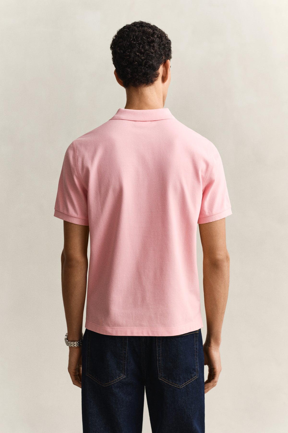 BUBBELGUM PINK, REG SHIELD SS PIQUE POLO, BACK-VIEW BY GANT AU.