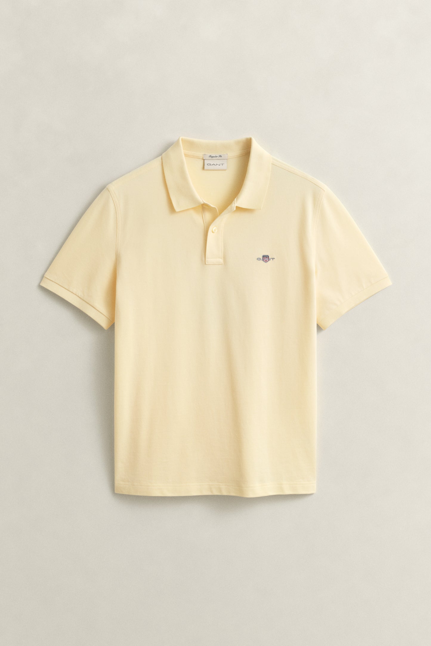 VANILLA YELLOW, Classic Regular Polo Shirt, FLAT-LAY BY GANT AU.