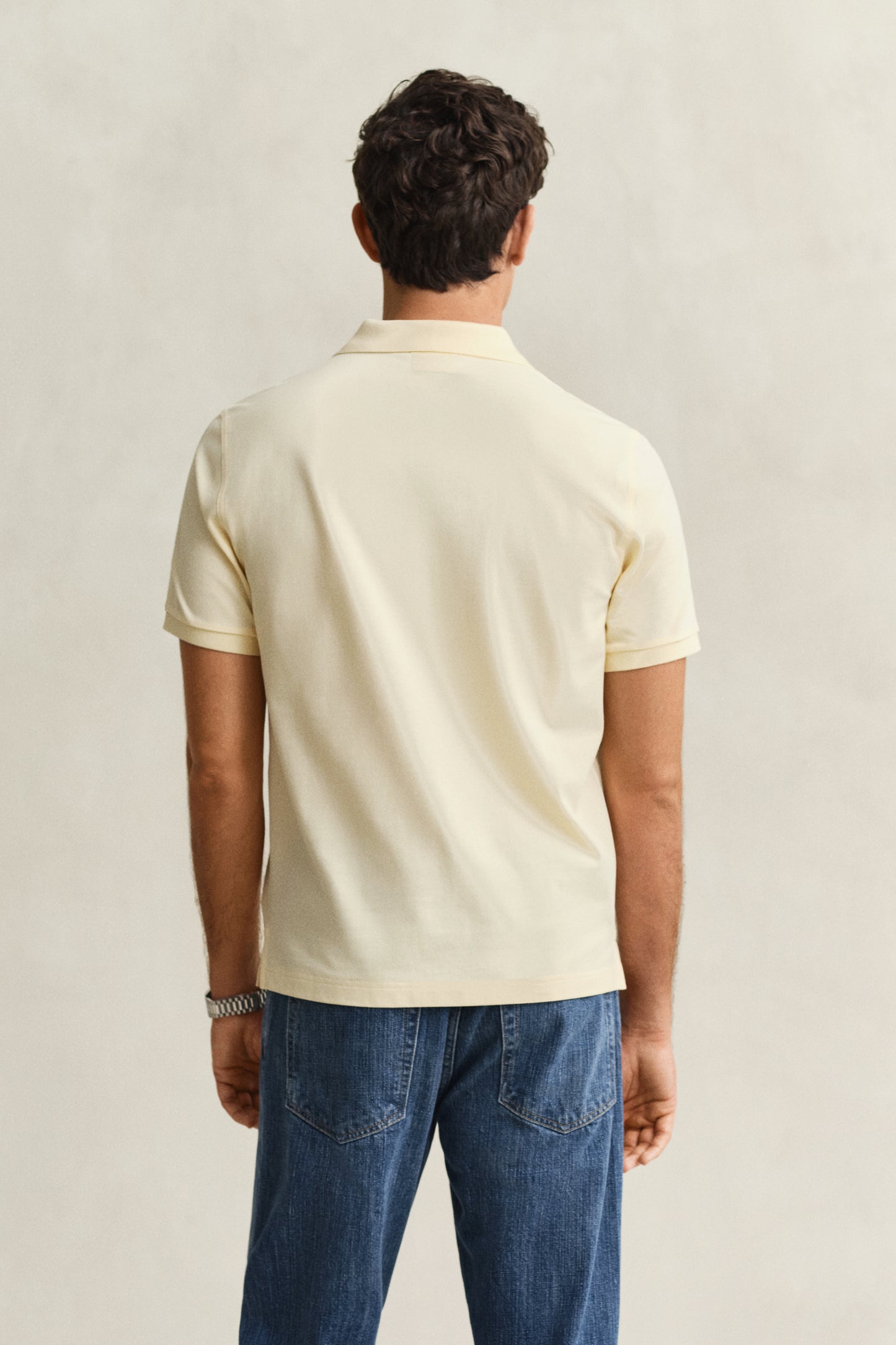 VANILLA YELLOW, Classic Regular Polo Shirt, BACK-VIEW BY GANT AU.