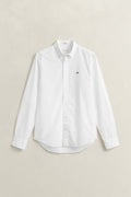 WHITE, SLIM CLASSIC POPLIN SHIRT, FLAT-LAY BY GANT AU.