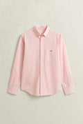 WASHED PINK, REG CLASSIC POPLIN BANKER SHIRT, FLAT-LAY BY GANT AU.