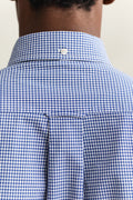 COLLEGE BLUE, REG CLASSIC POPLIN GINGHAM SHIRT, CLOSE-UP BY GANT AU.