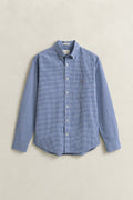 COLLEGE BLUE, REG CLASSIC POPLIN GINGHAM SHIRT, FLAT-LAY BY GANT AU.