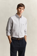 PEWTER GREY, REG CLASSIC OXFORD SHIRT, FRONT-VIEW BY GANT AU.