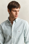BOTANICAL HUE, REG CLASSIC OXFORD STRIPE SHIRT, CLOSE-UP BY GANT AU.