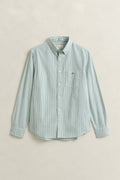 BOTANICAL HUE, REG CLASSIC OXFORD STRIPE SHIRT, FLAT-LAY BY GANT AU.