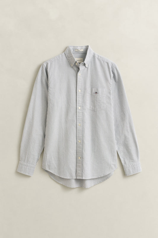 PERSIAN BLUE, REG CLASSIC OXFORD STRIPE SHIRT BY GANT AU.