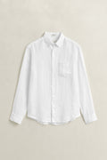 WHITE, REG GMNT DYED LINEN SHIRT, FLAT-LAY BY GANT AU.