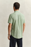 HERB GREEN, REG COTTON LINEN SS SHIRT, BACK-VIEW BY GANT AU.