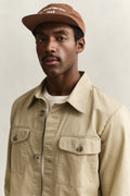 WOODY BEIGE, REG COTTON TWILL OVERSHIRT, CLOSE-UP BY GANT AU.