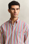 MULTICOLOR, REG MULTISTRIPE POPLIN SHIRT, CLOSE-UP BY GANT AU.