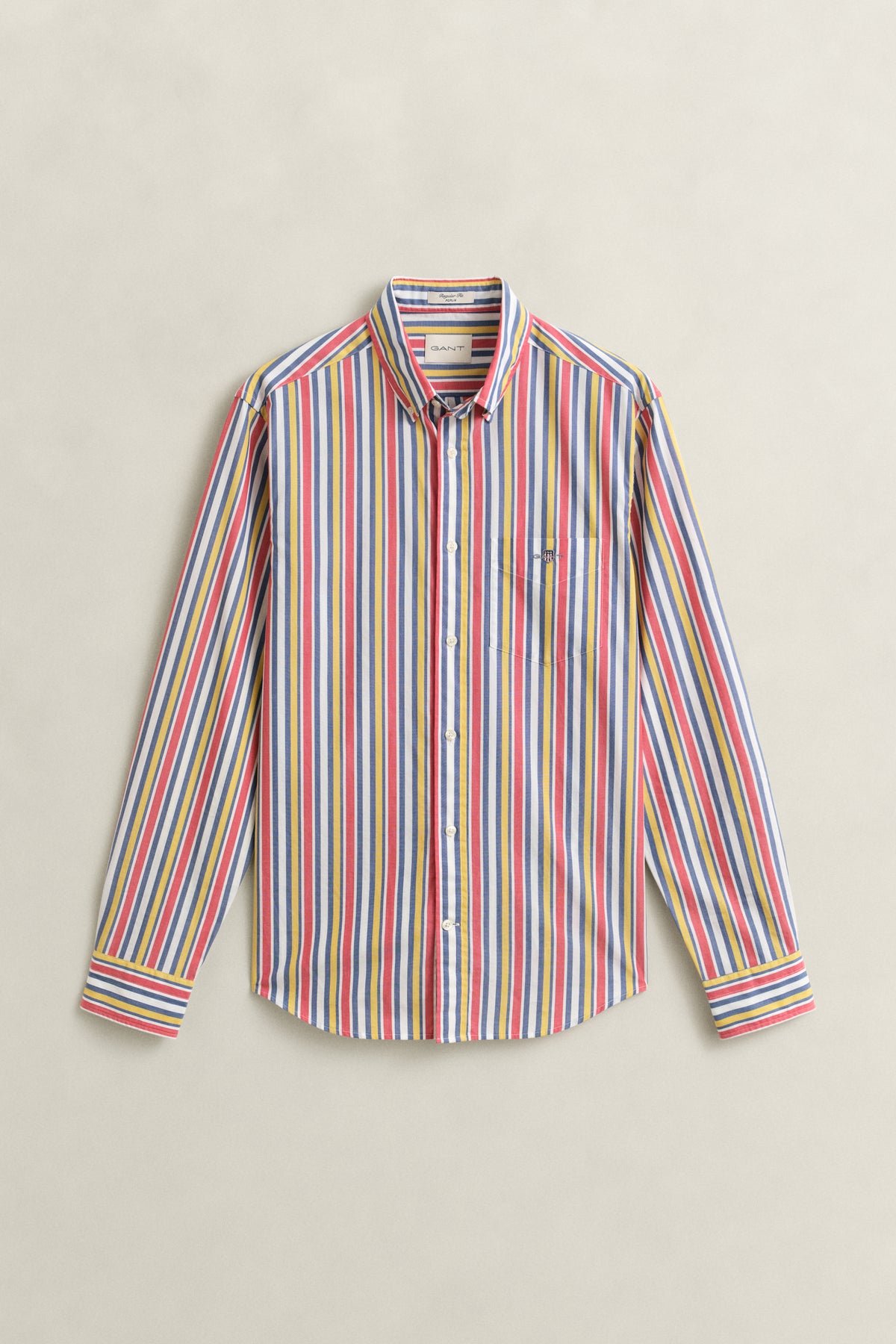 MULTICOLOR, REG MULTISTRIPE POPLIN SHIRT, FLAT-LAY BY GANT AU.