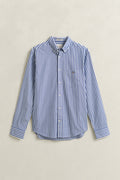 COLLEGE BLUE, REG CLASSIC POPLIN STRIPE SHIRT, FLAT-LAY BY GANT AU.
