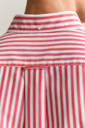 ROSE RED, REG CLASSIC POPLIN STRIPE SHIRT, CLOSE-UP BY GANT AU.