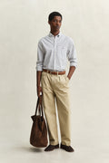 TAUPE BEIGE, REG CLASSIC POPLIN CHECK BY GANT AU.
