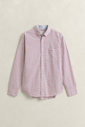 ROSE RED, REG CLASSIC POPLIN CHECK, FLAT-LAY BY GANT AU.