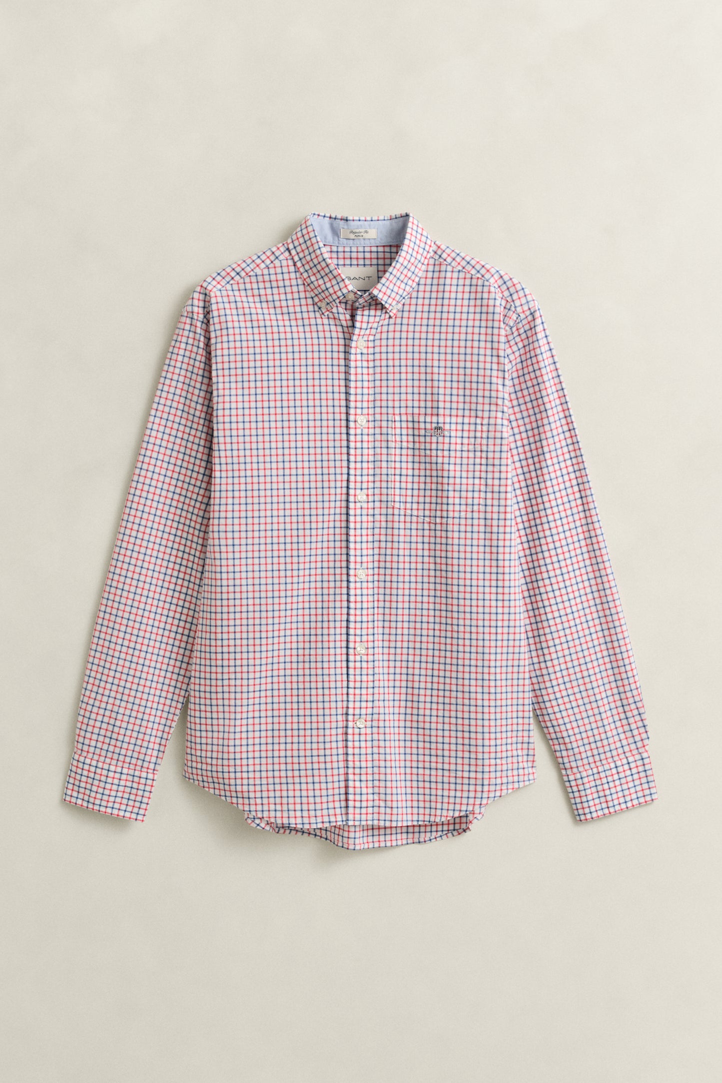 ROSE RED, REG CLASSIC POPLIN CHECK, FLAT-LAY BY GANT AU.