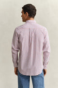 ROSE RED, REG CLASSIC POPLIN CHECK, BACK-VIEW BY GANT AU.