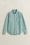 BOTANICAL HUE, REG CLASSIC OXFORD STRIPE SHIRT, FLAT-LAY BY GANT AU.